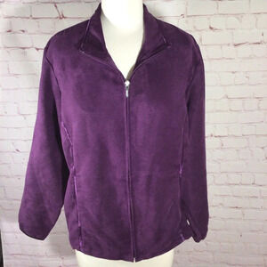 Travel Smith Suede Like Full Zip Purple Jacket - Size 12P